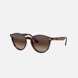 Ray-Ban Tortoise Shell Round Sunglasses with Brown Gradient Lenses